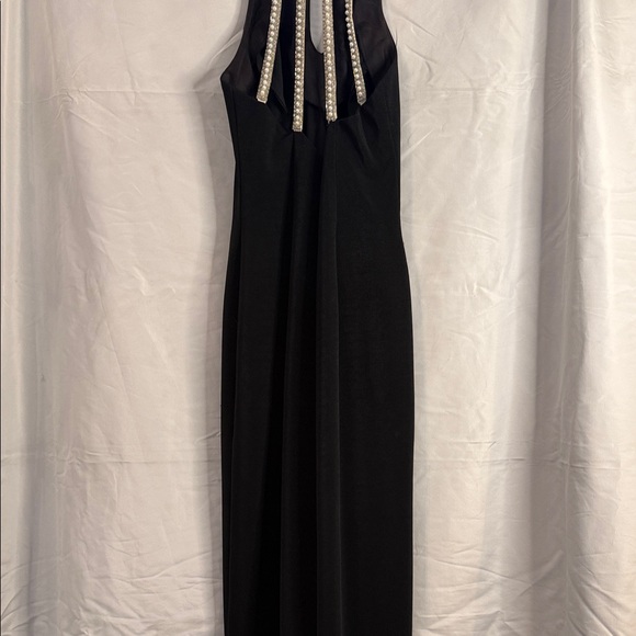 ✨ Alex Evenings Black Beaded Collar Gown – Size 10 ✨ - Picture 9 of 12